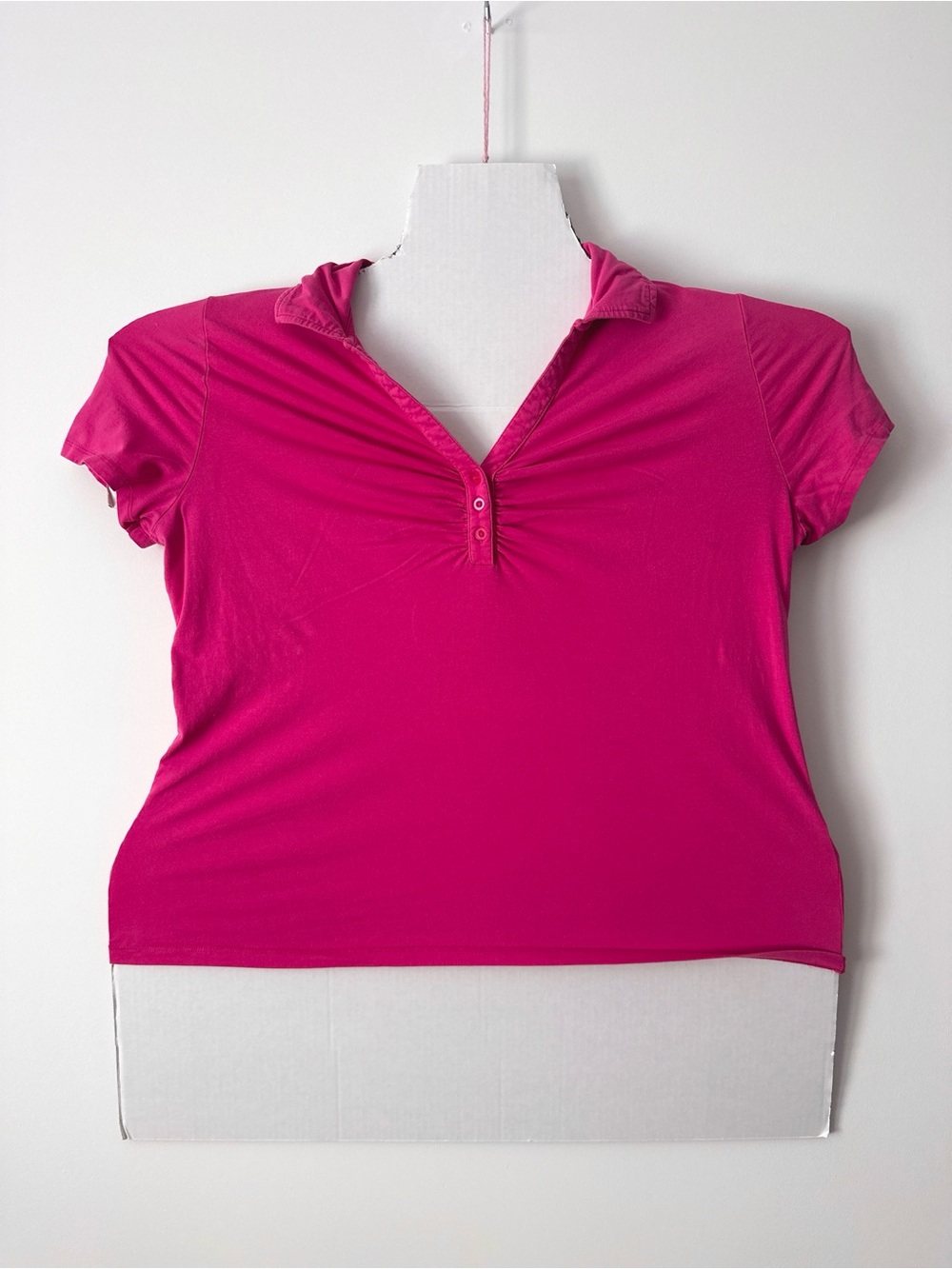y2k hot pink preppy polo top